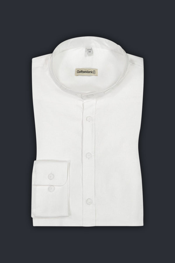 Gottseidank Trachtenhemd Lenz weiß Leinen Detail | Gottseidank Trachtenhemd Lenz white linen detail