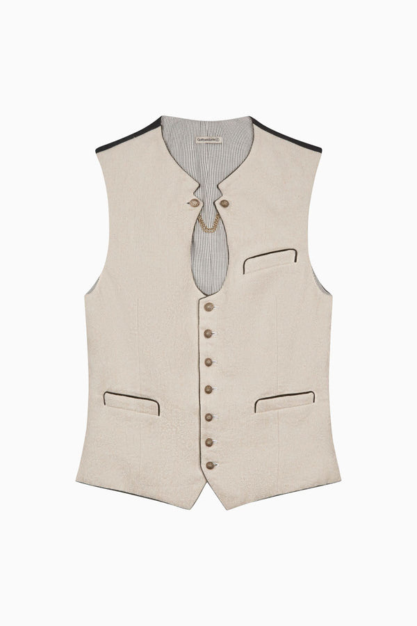 Gottseidank Miesbacher Weste Ignaz offwhite Detail | Gottseidank vest Ignaz off-white detail