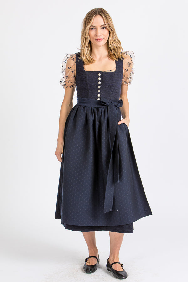 Almliebe Dirndl Danz Bodn blau Vorderansicht | Almliebe Dirndl Danz Bodn blue front view