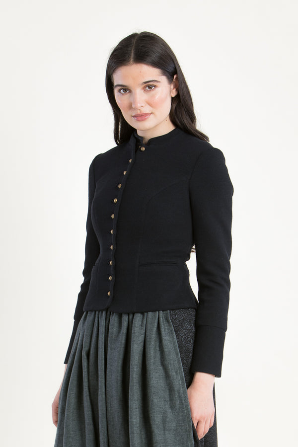 Gottseidank Trachtenjanker Barbara schwarzblau Vorderansicht | Gottseidank traditional jacket Barbara dark blue-black front view