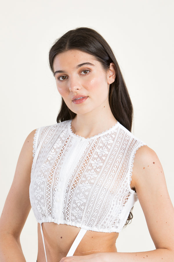 Gottseidank Dirndlbluse Viktoria reinweiß Vorderansicht | Gottseidank Dirndl Blouse Viktoria Pure White front view