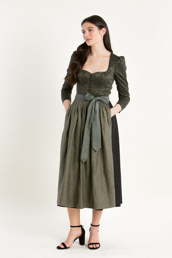 Gottseidank Ärmeldirndl Amelie Lindengrün Vorderansicht | Gottseidank Sleeved dirndl Amelie Linden green front view