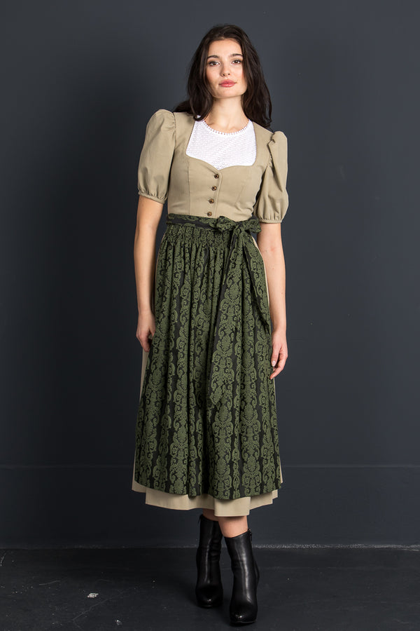 Gottseidank Ärmeldirndl Carolina stein Rückansicht | Gottseidank sleeved dirndl Carolina stone back view