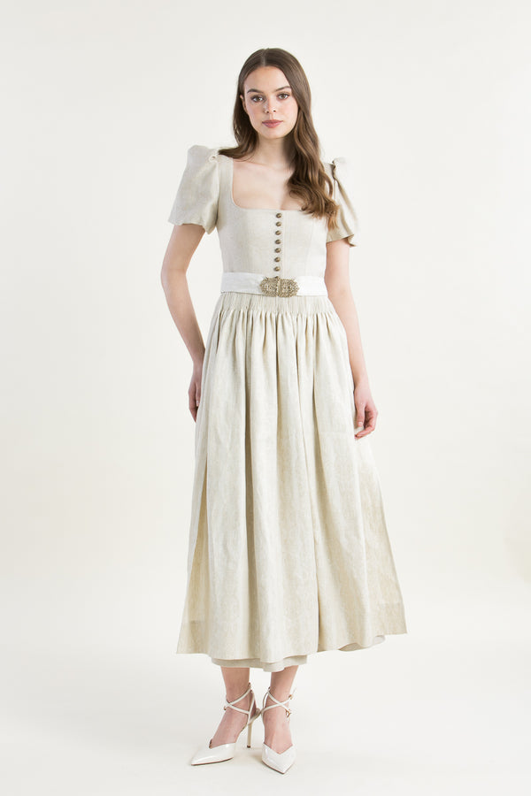 Gottseidank Ärmeldirndl Laura offwhite Vorderansicht | Gottseidank Ärmeldirndl Laura off-white front view