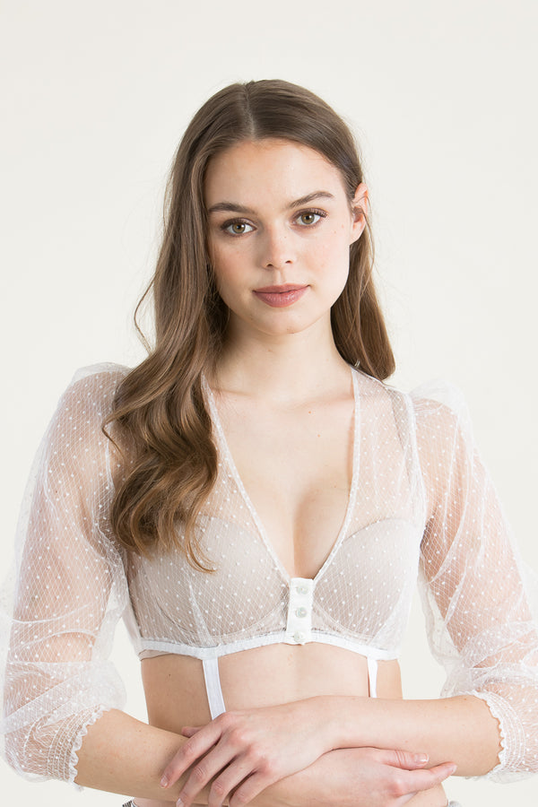 Gottseidank Dirndlbluse Nela Reinweiß Rückansicht | Gottseidank Dirndl Blouse Nela pure white back view