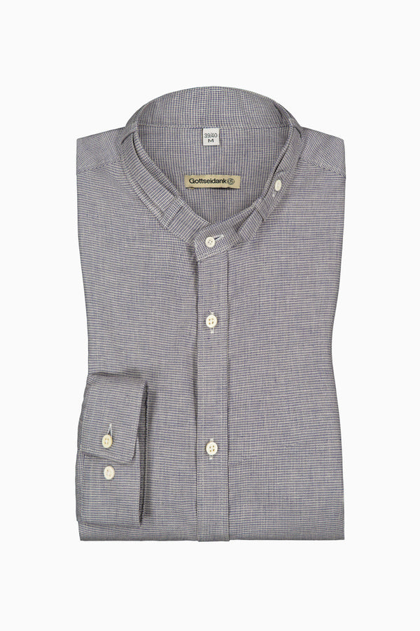 Gottseidank Trachtenhemd Lenz blau gemustert Vorderansicht | Gottseidank Trachten Shirt Lenz patterned blue front view