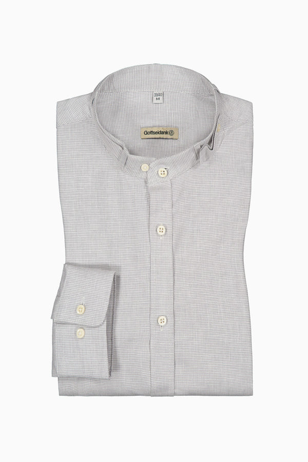 Gottseidank Trachtenhemd Lenz möwengrau Vorderansicht | Gottseidank Trachten Shirt Lenz seagull grey front view