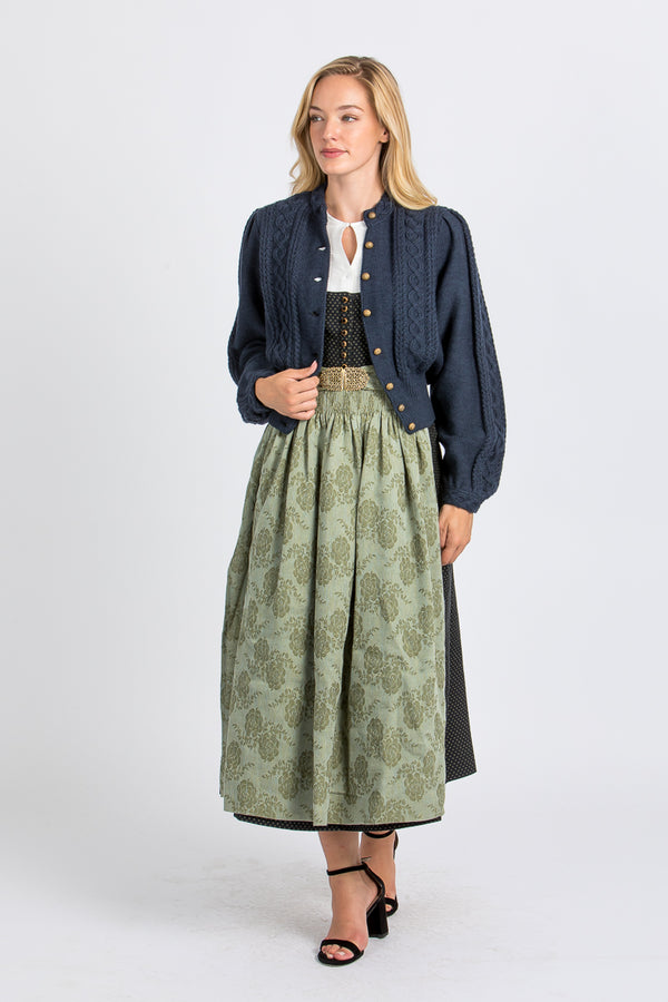 Gottseidank Trachtenstrickjacke Damen Lea Mao-Blau Rückansicht | Gottseidank Women's Traditional Knit Jacket Lea Mao blue back view