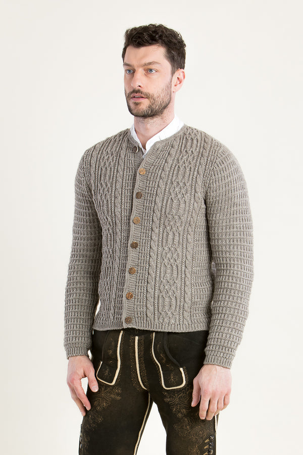 Gottseidank Strickjanker Anton birke Vorderansicht | Gottseidank knit jacket Anton birch beige front view