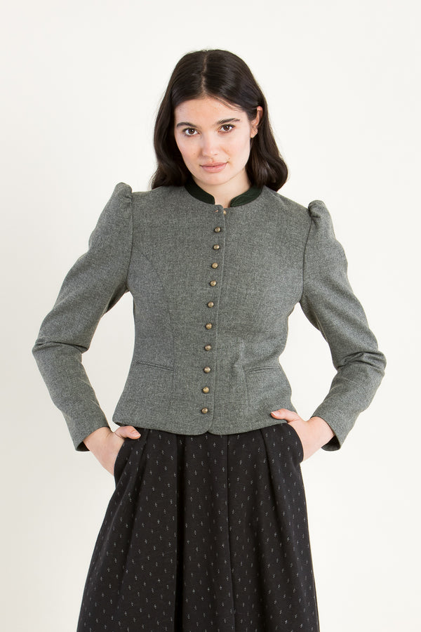 Gottseidank Trachtenjanker Belinda Antikgrau Vorderansicht | Gottseidank Traditional Jacket Belinda antique grey front view