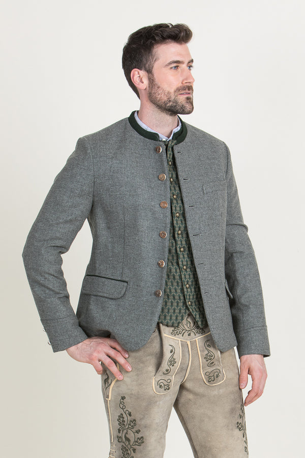 Gottseidank Trachtenjanker Helmut Antikgrau Vorderansicht | Gottseidank traditional jacket Helmut antique grey front view