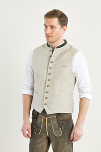 Gottseidank Trachtenweste Konstantin Perlmutt Vorderansicht | Gottseidank Mens Waistcoat Konstantin Pearl front view