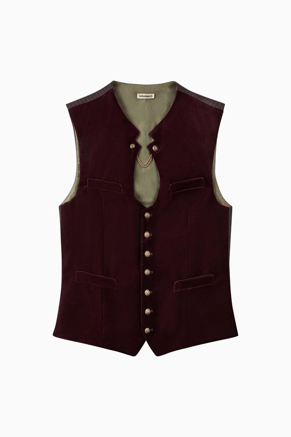 Gottseidank Miesbacher Trachtenweste Ignaz A005625 bordeaux
