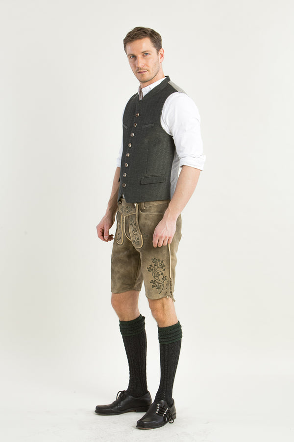 Grasegger Trachtenweste Vittorio grün Vorderansicht | Grasegger waistcoat Vittorio green front view