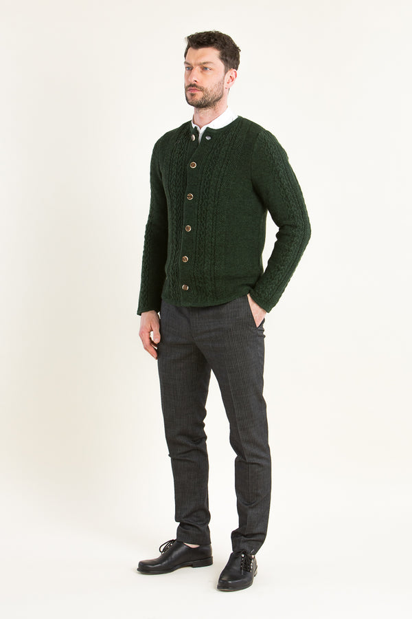 Grasegger Strickjanker Tanne Zopfmuster Rückansicht | Grasegger Knit Jacket Tanne cable knit back view