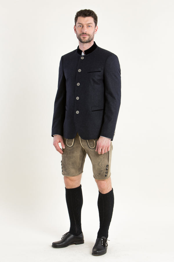 Grasegger Trachtenjanker Prometheus dunkelblau Detail | Grasegger traditional jacket Prometheus dark blue detail