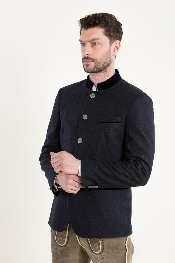 Grasegger Trachtenjanker Prometheus dunkelblau Vorderansicht | Grasegger traditional jacket Prometheus dark blue front view