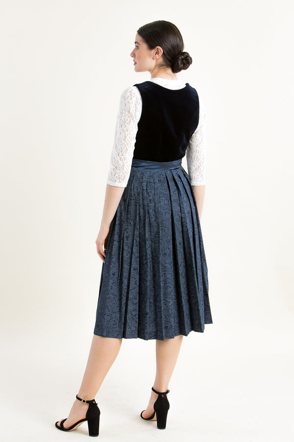 Hammerschmid Samtdirndl Wiessee blau Rückansicht | Hammerschmid velvet dirndl Wiessee blue back view