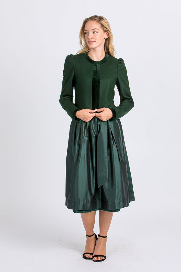 Heimatglück Trachtenjanker Elisabeth Tannengrün Rückansicht | Heimatglück Trachtenjanker Elisabeth dark green back view