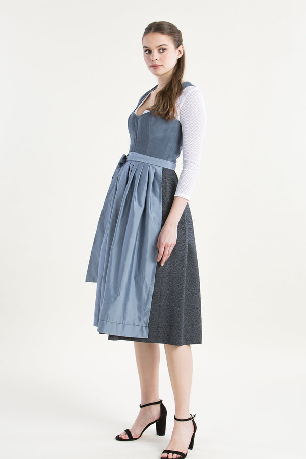 Heimatglück Dirndl Anneliese rauchblau Rückansicht | Heimatglück Dirndl Anneliese smoke blue back view