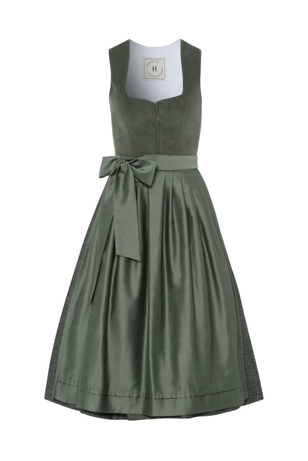 Heimatglück Cord-Dirndl Anneliese salbei Rückansicht | Heimatglück corduroy dirndl Anneliese sage back view