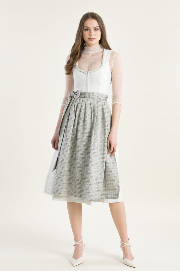 Heimatglück Dirndl Elena ecru Vorderansicht | Heimatglück Dirndl Elena ivory front view