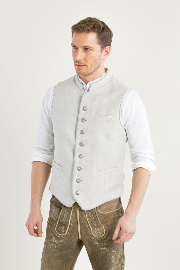 Heimatglück Trachtenweste Philipp creme Rückansicht | Heimatglück Trachtenweste Philipp cream back view