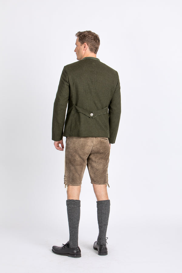 Heimatglück Trachtenjanker Josef dunkelgrün Rückansicht | Heimatglück traditional jacket Josef dark green back view