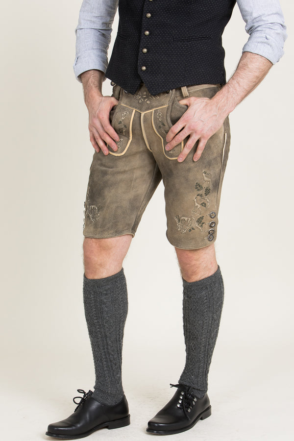 Ostarrichi Lederhose Ursprung eiche Vorderansicht | Ostarrichi Lederhosen Ursprung oak front view