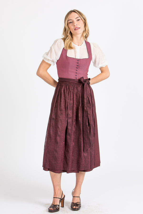 Wenger Dirndl Isolde bordeaux Vorderansicht | Wenger Dirndl Isolde bordeaux front view