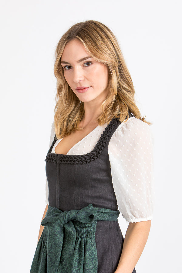 Wenger Dirndlbluse Isabella ecru bestickt Rückansicht | Wenger blouse Isabella ecru embroidered back view