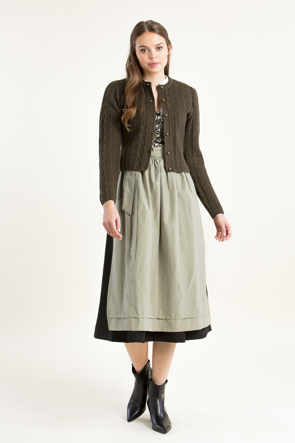 Gottseidank Strickjanker Sophia oliv Rückansicht | Gottseidank knitted janker Sophia olive back view