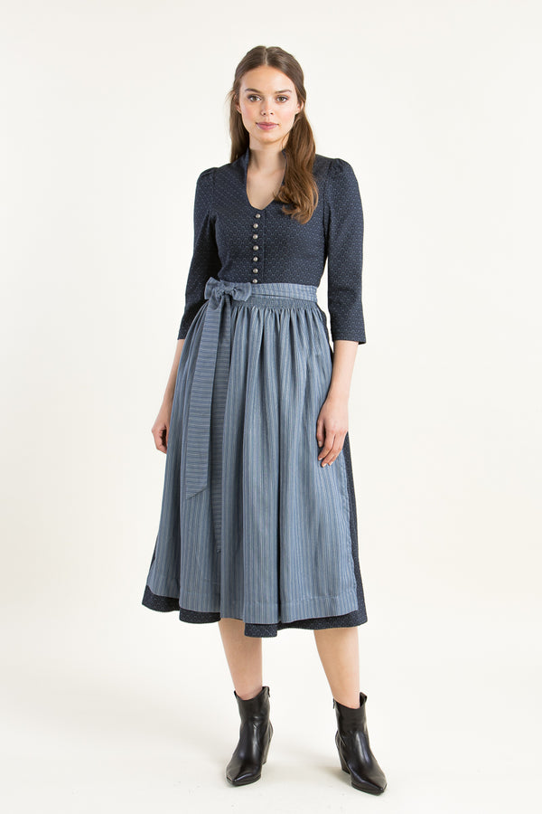 Hammerschmid Langarmdirndl Weitsee blau Rückansicht | Hammerschmid long-sleeve dirndl Weitsee blue back view