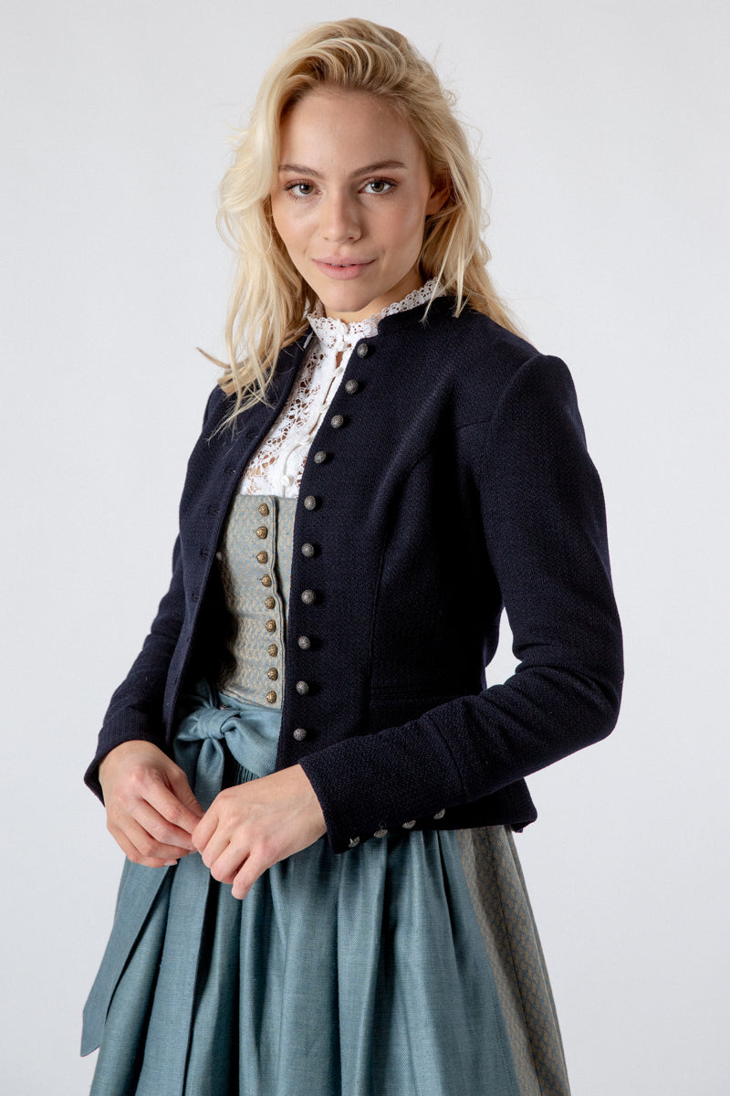 Gottseidank Trachtenblazer Barbara nachtblau Vorderansicht | Gottseidank traditional blazer Barbara night blue front view