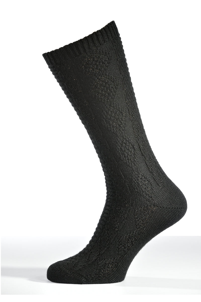 Luise Steiner Trachtensocken Schwarz Strickmuster