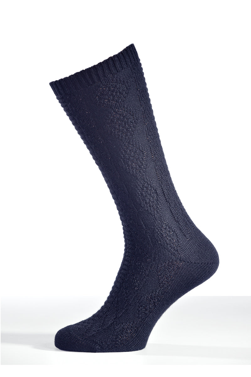 Luise Steiner Trachtensocken Marine Strickmuster