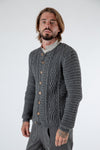 Gottseidank Strickjanker Anton asphalt Vorderansicht | Gottseidank knit jacket Anton asphalt grey front view