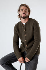 Gottseidank Strickjanker Toni altoliv Detail | Gottseidank knit jacket Toni olive detail