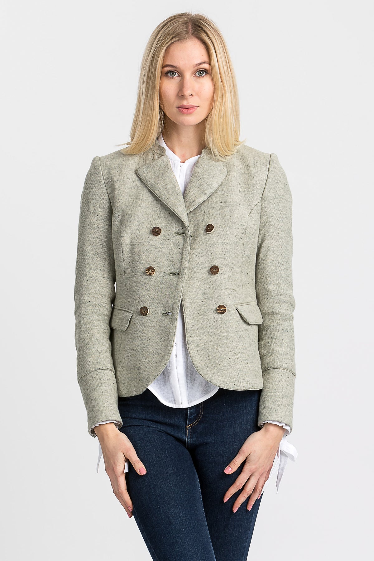 Gottseidank Trachtenblazer Wally hellesgrün Vorderansicht | Gottseidank Trachten blazer Wally light green front view