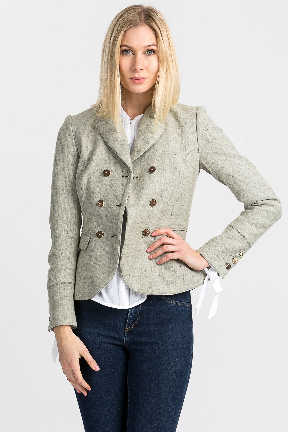 Gottseidank Trachtenblazer Wally hellesgrün Rückansicht | Gottseidank Trachten blazer Wally light green back view