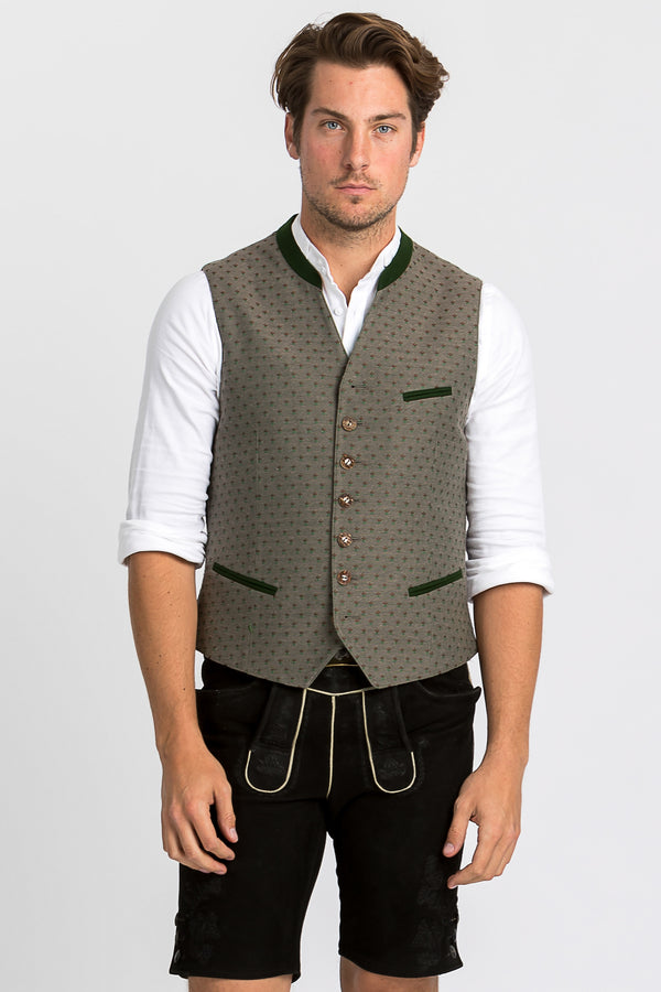Grasegger Trachtenweste Xander oliv Vorderansicht | Grasegger waistcoat Xander olive front view