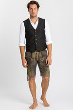 Beckert Lederhose Chieming Wildbock grau Rückansicht | Beckert Lederhosen Chieming Wildbock grey back view