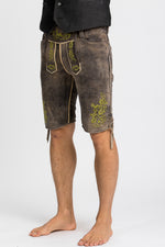 Beckert Lederhose Chieming Wildbock grau Vorderansicht | Beckert Lederhosen Chieming Wildbock grey front view