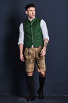 Gottseidank Trachtenweste Konstantin kleegrün Vorderansicht | Gottseidank traditional vest Konstantin clover green front view