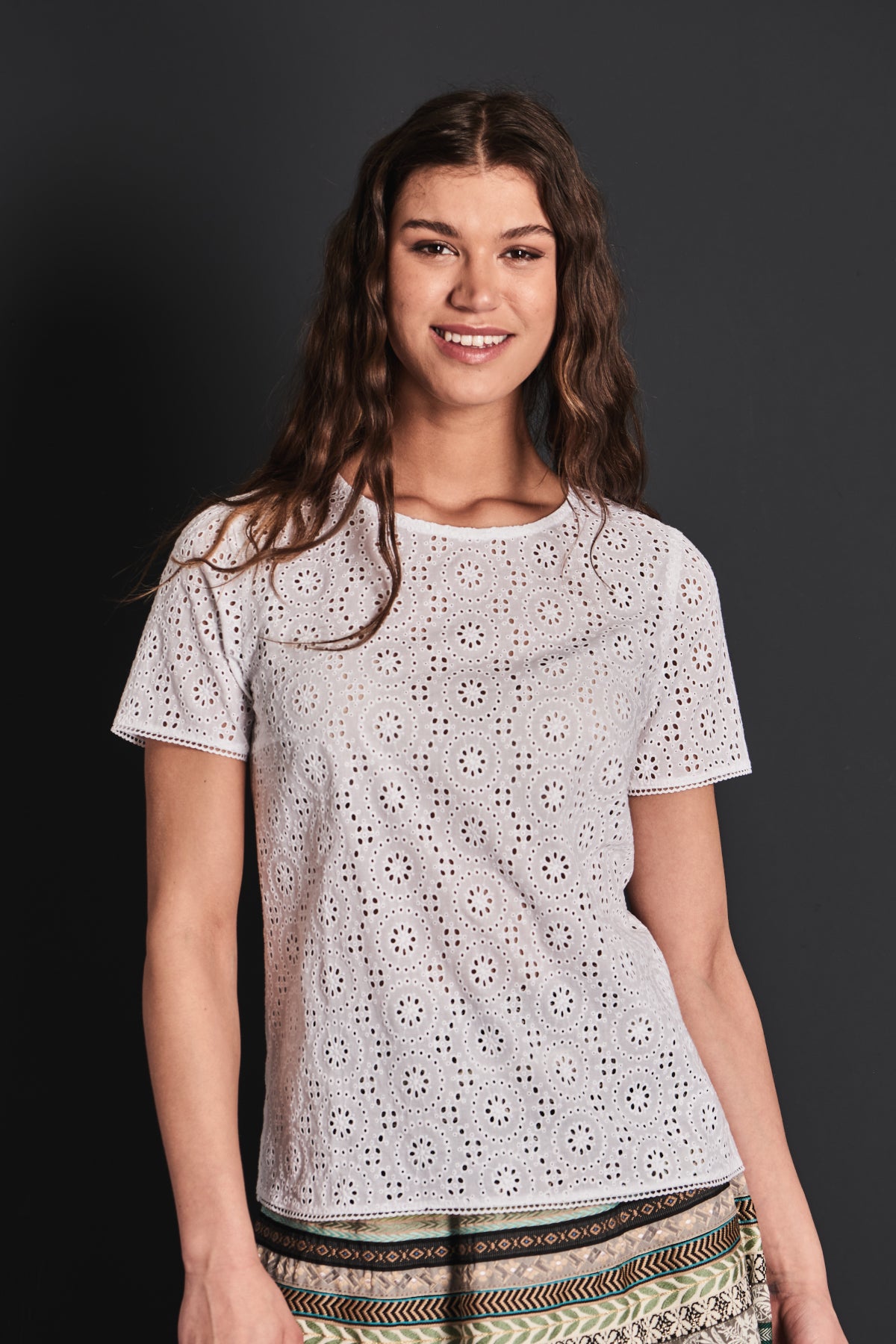 Berwin & Wolff Trachtenbluse Lochstickerei weiß Rückansicht | Berwin & Wolff traditional blouse eyelet white back view