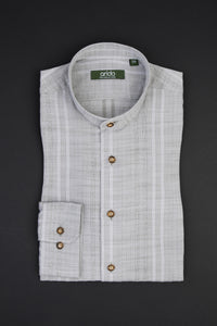 Arido Trachtenhemd grün gestreift Vorderansicht | Arido Traditional Shirt Green Striped front view