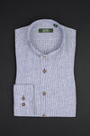 Arido Trachtenhemd dunkelblau gestreift Vorderansicht | Arido Traditional Shirt Dark Blue Striped front view