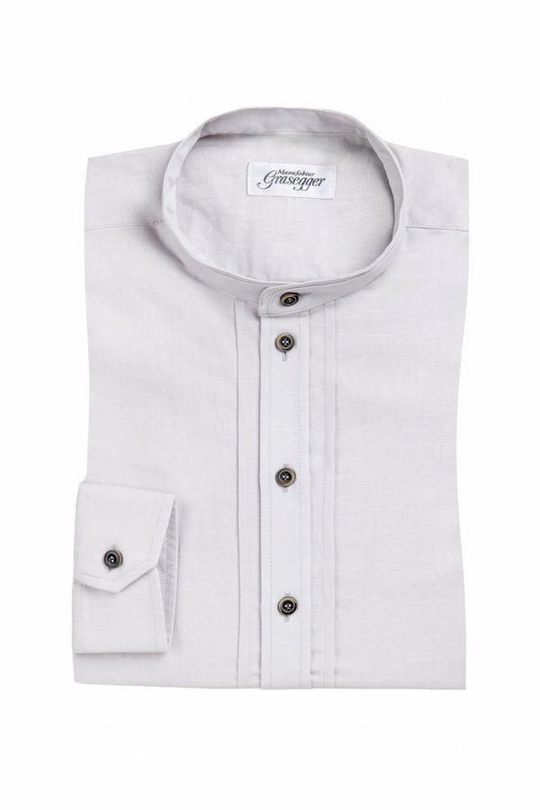Grasegger Trachtenhemd Kissing grau Vorderansicht | Grasegger Bavarian shirt Kissing grey front view