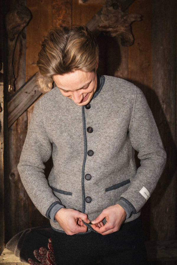 Alpe Piano Trachten Strickjacke Erni grau