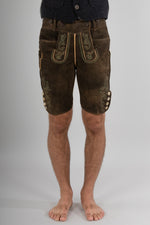 Meindl Lederhose Loisach akazie Detail | Meindl Lederhosen Loisach Acacia detail